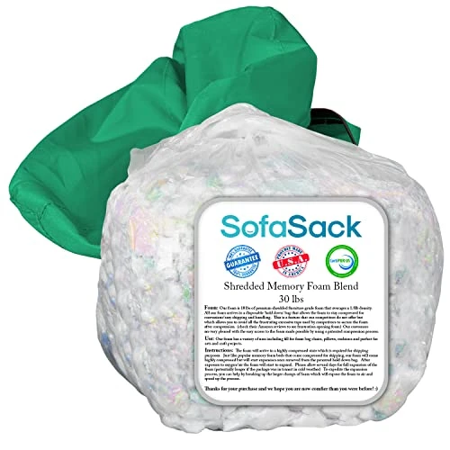 Sofa Sack Shredded Foam Refill: Memory Foam Filling Refill For Bean Bags, Dog Beds And Pillows, 30lbs, Multi-Color 7 Sofa Sack Shredded Foam Refill: Memory Foam Filling Refill For Bean Bags, Dog Beds And Pillows, 30lbs, Multi-Color - Image 5