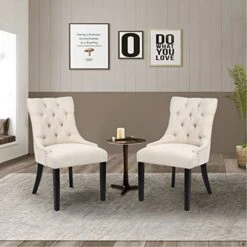 Seasonfall Dining Room Chairs Set Of 6 Button Tufted Parsons Accent Armless Modern 6 Pack HG3294-List HG3294-List -Home Table Chair Store 51qfryV8ANL