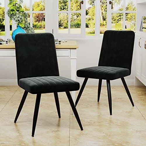 Aklaus Upholstered Dining Chairs Set Of 2, Gray Dining Chairs With Non-Slip Rubber Caps, Accent Chairs Side Chair For Kitchen,Apartment,Living Room With Metal Legs 10 Aklaus Upholstered Dining Chairs Set Of 2, Gray Dining Chairs With Non-Slip Rubber Caps, Accent Chairs Side Chair For Kitchen,Apartment,Living Room With Metal Legs - Image 8