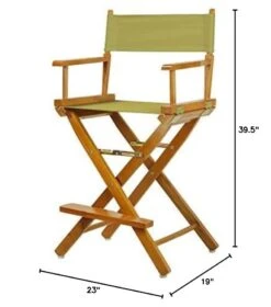 Casual Home 24" Director's Chair Honey Oak Frame-with Olive Canvas, Counter Height -Home Table Chair Store 51rZbAQBC8L