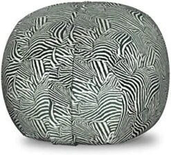 Lunarable Mermaid Scale Storage Toy Bag Chair, Continuous Japanese Circular Pattern Overlap Rounds In Aqua Color Palette, Stuffed Animal Organizer Washable Bag, Small Size, Blue Purple -Home Table Chair Store 51sMkY9ML9L. AC