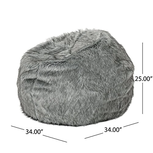 Christopher Knight Home Laraine Furry Glam Dark Light Grey Streak Faux Fur 3 Ft. Bean Bag 3 Christopher Knight Home Laraine Furry Glam Dark Light Grey Streak Faux Fur 3 Ft. Bean Bag