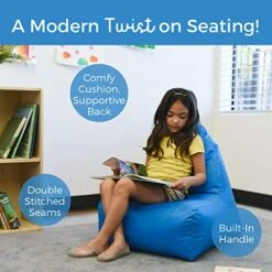 Factory Direct Partners 10481-FB Cali Alpine Sack Bean Bag Chair, Dirt-Resistant Coated Oxford Fabric - French Blue 19 Factory Direct Partners 10481-FB Cali Alpine Sack Bean Bag Chair, Dirt-Resistant Coated Oxford Fabric - French Blue -Home Table Chair Store 51slyHttewL