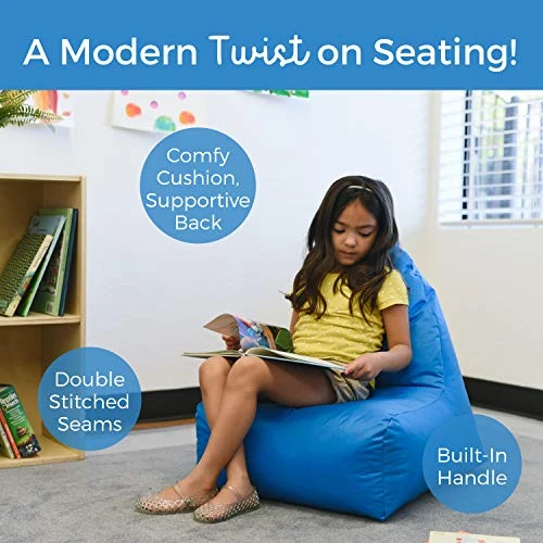 Factory Direct Partners 10481-FB Cali Alpine Sack Bean Bag Chair, Dirt-Resistant Coated Oxford Fabric - French Blue 5 Factory Direct Partners 10481-FB Cali Alpine Sack Bean Bag Chair, Dirt-Resistant Coated Oxford Fabric - French Blue - Image 3