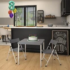 COSCO Kid's 3-Piece Activity Set With Folding Chairs, Cool Gray 13 COSCO Kid's 3-Piece Activity Set With Folding Chairs, Cool Gray -Home Table Chair Store 51t1FyxMG9L