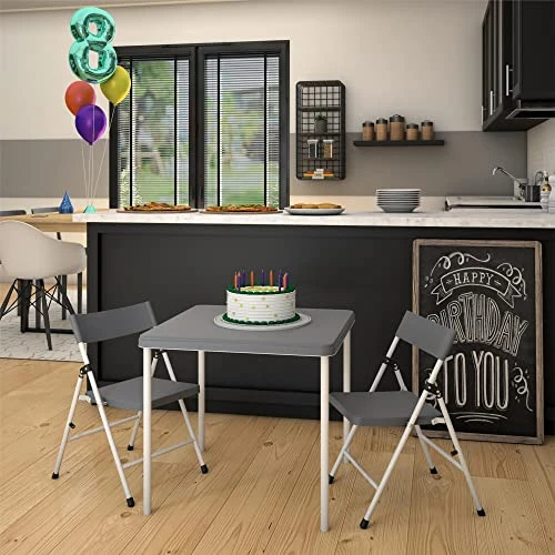 COSCO Kid's 3-Piece Activity Set With Folding Chairs, Cool Gray 7 COSCO Kid's 3-Piece Activity Set With Folding Chairs, Cool Gray - Image 5