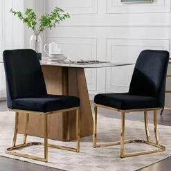 VESCASA Velvet Upholstered Dining Chairs With Back, Mid Century Modern Dining Chairs With Gold Metal Frame For Dining Room, Restaurant, Kitchen, Set Of 4, Grey 28 VESCASA Velvet Upholstered Dining Chairs With Back, Mid Century Modern Dining Chairs With Gold Metal Frame For Dining Room, Restaurant, Kitchen, Set Of 4, Grey -Home Table Chair Store 51t2hm1AqGL. AC