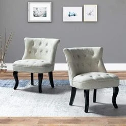 TINA'S HOME Modern Fabric Armless Accent Chairs Set Of 2, Upholstered Fabric Button Single Sofa Chair With Wooden Legs For Living Room, Comfy Tufted Bedroom Chairs For Dining Room (Navy) 19 TINA'S HOME Modern Fabric Armless Accent Chairs Set Of 2, Upholstered Fabric Button Single Sofa Chair With Wooden Legs For Living Room, Comfy Tufted Bedroom Chairs For Dining Room (Navy) -Home Table Chair Store 51t9I0mj3AL. AC