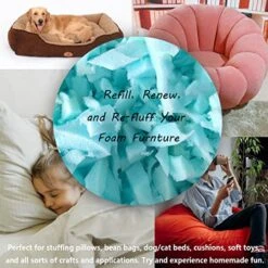 NiceLady Bean Bag Filler Foam-10 Pound Premium Shredded Memory Foam,for Couch Cushion Or Pillow Dog Bed- Very Soft And Great For Stuffing(Blue, 2 * 5 Pound) -Home Table Chair Store 51tEz4tl0aL