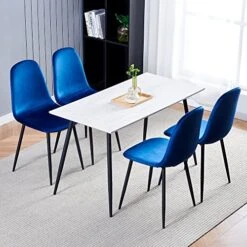 Btrpily 4 Set Of Dining Chairs, Metal Frame Dining Chair For Kitchen Room,Velvet Fabric Seat Chair For Living Room, Bedroom(Blue) 13 Btrpily 4 Set Of Dining Chairs, Metal Frame Dining Chair For Kitchen Room,Velvet Fabric Seat Chair For Living Room, Bedroom(Blue) -Home Table Chair Store 51tX6jYuzjL
