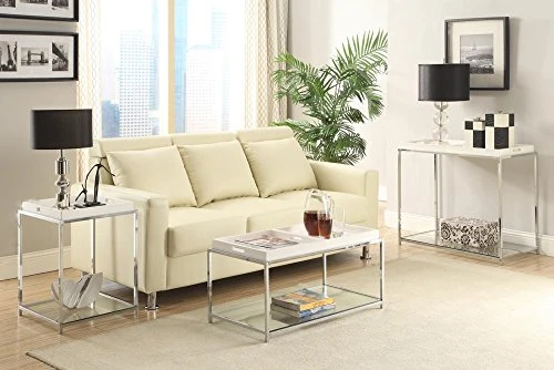 Convenience Concepts Palm Beach Coffee Table With Shelf And Removable Trays, White 7 Convenience Concepts Palm Beach Coffee Table With Shelf And Removable Trays, White - Image 5
