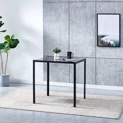 29.5" Dining Table Dinette Table For 2-4 People Tempered Glass Dining Room Table With Metal Legs, Square Kitchen Table For Dining Guest Reception Small Spaces, Black 13 29.5" Dining Table Dinette Table For 2-4 People Tempered Glass Dining Room Table With Metal Legs, Square Kitchen Table For Dining Guest Reception Small Spaces, Black -Home Table Chair Store 51u7c0AiTdL. AC