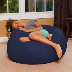 Posh Creations Bean Bag Chair For Kids, Teens, And Adults Includes Removable And Machine Washable Cover, Solid Navy Blue, 38in - Large 10 Posh Creations Bean Bag Chair For Kids, Teens, And Adults Includes Removable And Machine Washable Cover, Solid Navy Blue, 38in - Large -Home Table Chair Store 51uKNKHuFLL