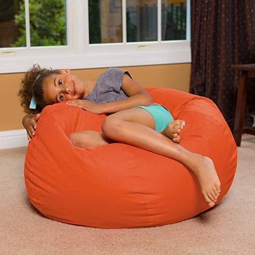 Posh Beanbags Bean Bag Chair, Large-38in, Solid Orange 5 Posh Beanbags Bean Bag Chair, Large-38in, Solid Orange - Image 3