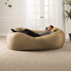 Jaxx 7 Foot Giant Bean Bag Sofa, Camel 11 Jaxx 7 Foot Giant Bean Bag Sofa, Camel -Home Table Chair Store 51vZbTbkesL