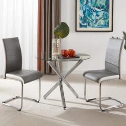 SICOTAS Dining Chairs Set Of 2 - Modern Kitchen Chairs Faux Leather, High Back Dining Room Chairs With Metal Base, Upholstered Dinner Chairs, 2 PCS Armless Side Chair For Dining Room And Kitchen, Grey 20 SICOTAS Dining Chairs Set Of 2 - Modern Kitchen Chairs Faux Leather, High Back Dining Room Chairs With Metal Base, Upholstered Dinner Chairs, 2 PCS Armless Side Chair For Dining Room And Kitchen, Grey -Home Table Chair Store 51wF1DV5gHL