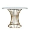 COSMOLiving By COSMOPOLITAN Westwood Modern Clear Tempered Glass Round Top Dining Table With Hourglass Gold Base - Brass 1 COSMOLiving By COSMOPOLITAN Westwood Modern Clear Tempered Glass Round Top Dining Table With Hourglass Gold Base - Brass -Home Table Chair Store 51wIL0gEApL