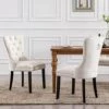 Chairus Dining Chairs Set Of 2 With Tufted High Back, Velvet Upholstered Dining Room Chairs Modern Elegant Nailhead Trim Ring Pull - Ivory 2PCS 2 Chairus Dining Chairs Set Of 2 With Tufted High Back, Velvet Upholstered Dining Room Chairs Modern Elegant Nailhead Trim Ring Pull - Ivory 2PCS -Home Table Chair Store 51wxRiobJVL
