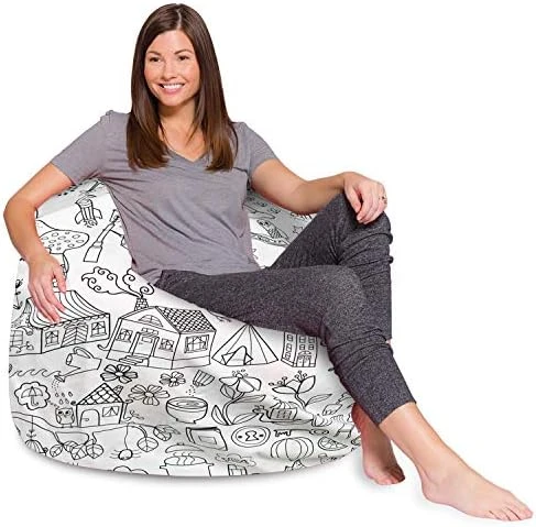 Posh Beanbags Bean Bag Chair, Large-38in, Solid Orange 13 Posh Beanbags Bean Bag Chair, Large-38in, Solid Orange - Image 11