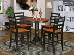 East West Furniture EDFA3-BLK-W Dining Set, 3 Pieces, Black -Home Table Chair Store 51xpw2 1z3L. AC