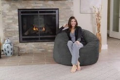 Chill Sack Bean Bag Chair: Giant 4' Memory Foam Furniture Bean Bag - Big Sofa With Soft Micro Fiber Cover - Charcoal 21 Chill Sack Bean Bag Chair: Giant 4' Memory Foam Furniture Bean Bag - Big Sofa With Soft Micro Fiber Cover - Charcoal -Home Table Chair Store 51y7Wuln1SL