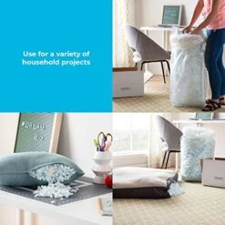 Linenspa Shredded Memory Foam - Craft Foam - Replacement Fill For Pillows, Bean Bags, Chairs, Dog Beds, Stuffed Animals, and Crafts, 5 Lbs -Home Table Chair Store 51yCqQ2wTML