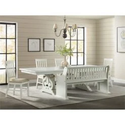 Picket House Furnishings Stanford 6PC Dining Set In White -Home Table Chair Store 51yMeQPjlOL