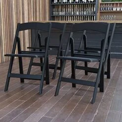 EMMA + OLIVER Set Of 4 White 1000 Lb Weight Capacity Indoor/Outdoor Resin Folding Chairs 15 EMMA + OLIVER Set Of 4 White 1000 Lb Weight Capacity Indoor/Outdoor Resin Folding Chairs -Home Table Chair Store 51yNvQ61kpS. AC