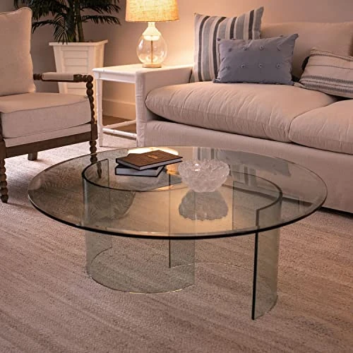 Spancraft 22" Round 1/4" Thick Tempered Clear Glass Table Top With Flat Polished Edge 4 Spancraft 22" Round 1/4" Thick Tempered Clear Glass Table Top With Flat Polished Edge - Image 2