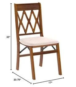 Stakmore Lattice Back Folding Chair Finish, Set Of 2, Wood, Cherry -Home Table Chair Store 51yRSAajUKL
