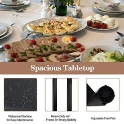 COSTWAY 3-Piece Bar Table Set, 39.5” Bar Table With 2PC 28” Bar Stools, Pub Height Dinning Table Set With Counter Height Backless Stools, Breakfast Table Set For Apartment/Bistro/Pub (Black) 12 COSTWAY 3-Piece Bar Table Set, 39.5” Bar Table With 2PC 28” Bar Stools, Pub Height Dinning Table Set With Counter Height Backless Stools, Breakfast Table Set For Apartment/Bistro/Pub (Black) -Home Table Chair Store 51ydcnwNHfL