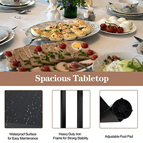 COSTWAY 3-Piece Bar Table Set, 39.5” Bar Table With 2PC 28” Bar Stools, Pub Height Dinning Table Set With Counter Height Backless Stools, Breakfast Table Set For Apartment/Bistro/Pub (Black) 5 COSTWAY 3-Piece Bar Table Set, 39.5” Bar Table With 2PC 28” Bar Stools, Pub Height Dinning Table Set With Counter Height Backless Stools, Breakfast Table Set For Apartment/Bistro/Pub (Black) - Image 3