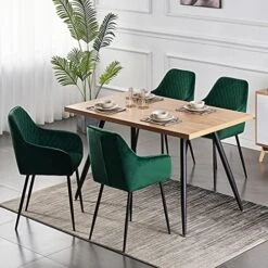 KEIVVAKN Velvet Dining Chairs Set Of 4 Green Velvet Upholstered Chairs For Dining Room Modern Tufted Dining Chair With Arms 31 KEIVVAKN Velvet Dining Chairs Set Of 4 Green Velvet Upholstered Chairs For Dining Room Modern Tufted Dining Chair With Arms -Home Table Chair Store 51zdQz0IGcL. AC