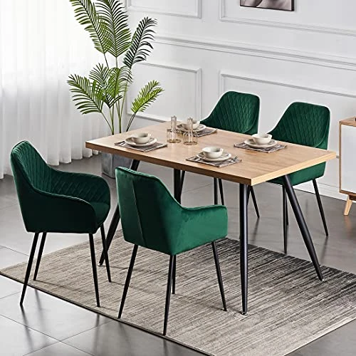 KEIVVAKN Velvet Dining Chairs Set Of 4 Green Velvet Upholstered Chairs For Dining Room Modern Tufted Dining Chair With Arms 3 KEIVVAKN Velvet Dining Chairs Set Of 4 Green Velvet Upholstered Chairs For Dining Room Modern Tufted Dining Chair With Arms