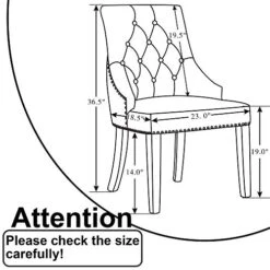 DAGONHIL Fabric Dining Chairs Set Of 2 Tufted Dining Room Chairs Upholstered Kitchen Chairs, Accent Chairs With Black Solid Wood Legs, Nailed Trim (Beige) -Home Table Chair Store 51zl8Te8GoL