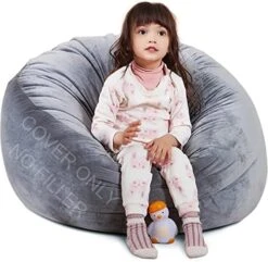 Stuffed Animal Storage Bean Bag Chair Cover(No Filler Included) Stuffable Bean Bag - Stuffed Animal Bean Bag Storage For Kids & Teans Super Soft And Comfortable Bean Bag Stuffed Animal Storage Extra Large - Round Blue -Home Table Chair Store 51zpKOMPMBL. AC