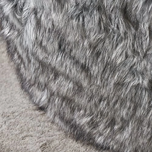 Christopher Knight Home Laraine Furry Glam Dark Light Grey Streak Faux Fur 3 Ft. Bean Bag 6 Christopher Knight Home Laraine Furry Glam Dark Light Grey Streak Faux Fur 3 Ft. Bean Bag - Image 4