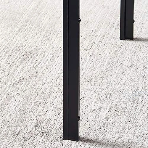 29.5" Dining Table Dinette Table For 2-4 People Tempered Glass Dining Room Table With Metal Legs, Square Kitchen Table For Dining Guest Reception Small Spaces, Black 6 29.5" Dining Table Dinette Table For 2-4 People Tempered Glass Dining Room Table With Metal Legs, Square Kitchen Table For Dining Guest Reception Small Spaces, Black - Image 4