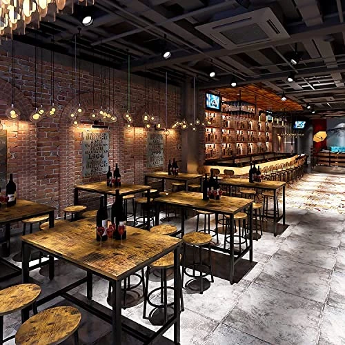 MIERES 5 Pcs Dining Table Set, Kitchen Table And Chairs For 4 Kitchen Counter With Bar Height Stools, Ideal For Pub︱Home︱Farmhouse Restaurant︱Cafe, MDF Top & Steel Frame 6 MIERES 5 Pcs Dining Table Set, Kitchen Table And Chairs For 4 Kitchen Counter With Bar Height Stools, Ideal For Pub︱Home︱Farmhouse Restaurant︱Cafe, MDF Top & Steel Frame - Image 4