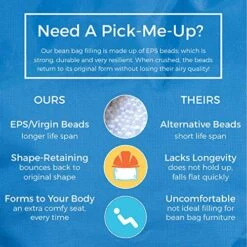 Factory Direct Partners 10481-FB Cali Alpine Sack Bean Bag Chair, Dirt-Resistant Coated Oxford Fabric - French Blue 21 Factory Direct Partners 10481-FB Cali Alpine Sack Bean Bag Chair, Dirt-Resistant Coated Oxford Fabric - French Blue -Home Table Chair Store 61OVgXHW3lL