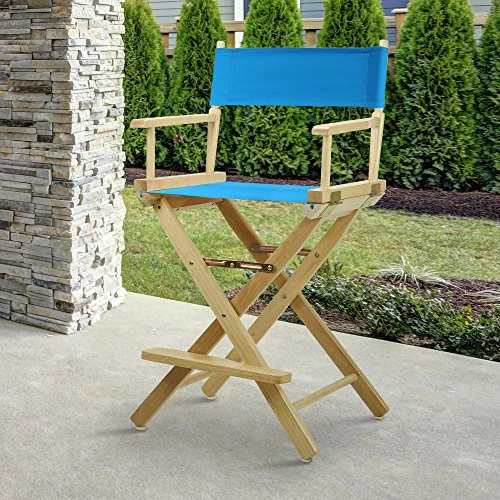 Casual Home 220-00/021-27 Director Chair 24" - Counter Height Natural Frame/Turquoise Canvas 4 Casual Home 220-00/021-27 Director Chair 24" - Counter Height Natural Frame/Turquoise Canvas - Image 2