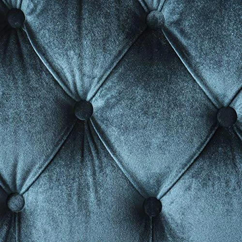 Christopher Knight Home Hallie Traditional Velvet Armless Dining Chairs, 2-Pcs Set, Teal / Dark Brown 6 Christopher Knight Home Hallie Traditional Velvet Armless Dining Chairs, 2-Pcs Set, Teal / Dark Brown - Image 4