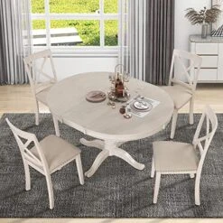 5 Piece Round Dining Table Set, Marble Top Kitchen Table Sets Dinette Set For 4 Include Marble Veneer Round Kitchen Table And 4 Chairs For Small Space (White) 19 5 Piece Round Dining Table Set, Marble Top Kitchen Table Sets Dinette Set For 4 Include Marble Veneer Round Kitchen Table And 4 Chairs For Small Space (White) -Home Table Chair Store 61o6RC61lwL. AC