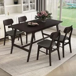 LCH 5 Pieces Round Kitchen 4 Upholstered Chairs And Storage Shelf, Bistro Table Set, For Dining Room (Antique Blue/Dark Brown) 26 LCH 5 Pieces Round Kitchen 4 Upholstered Chairs And Storage Shelf, Bistro Table Set, For Dining Room (Antique Blue/Dark Brown) -Home Table Chair Store 61t3Wu1cYYL. AC