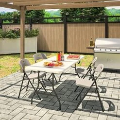 CoscoProducts COSCO Solid Resin Folding Chair, Gray, Pack Of 4 17 CoscoProducts COSCO Solid Resin Folding Chair, Gray, Pack Of 4 -Home Table Chair Store 61tIN6xzS9L