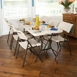 Lifetime 880142 Ultimate Comfort Folding Chair, Almond, 23 X 19.6 X 32-Inch